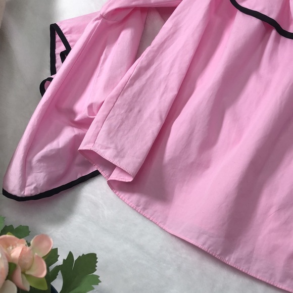 Zara pink off shoulder top with black trim - Picture 7 of 8